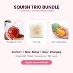 Squish Trio Bundle – Pomegranate Crunch, Berry Toast & Color-Changing Mango Squishy Set