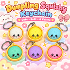 Dumpling Squishy Keychain — Stress Relief Charm