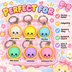 Dumpling Squishy Keychain — Stress Relief Charm